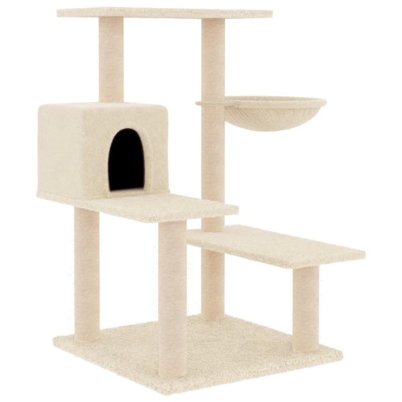 vidaXL krémszínű macskabútor szizál kaparófákkal 82,5 cm