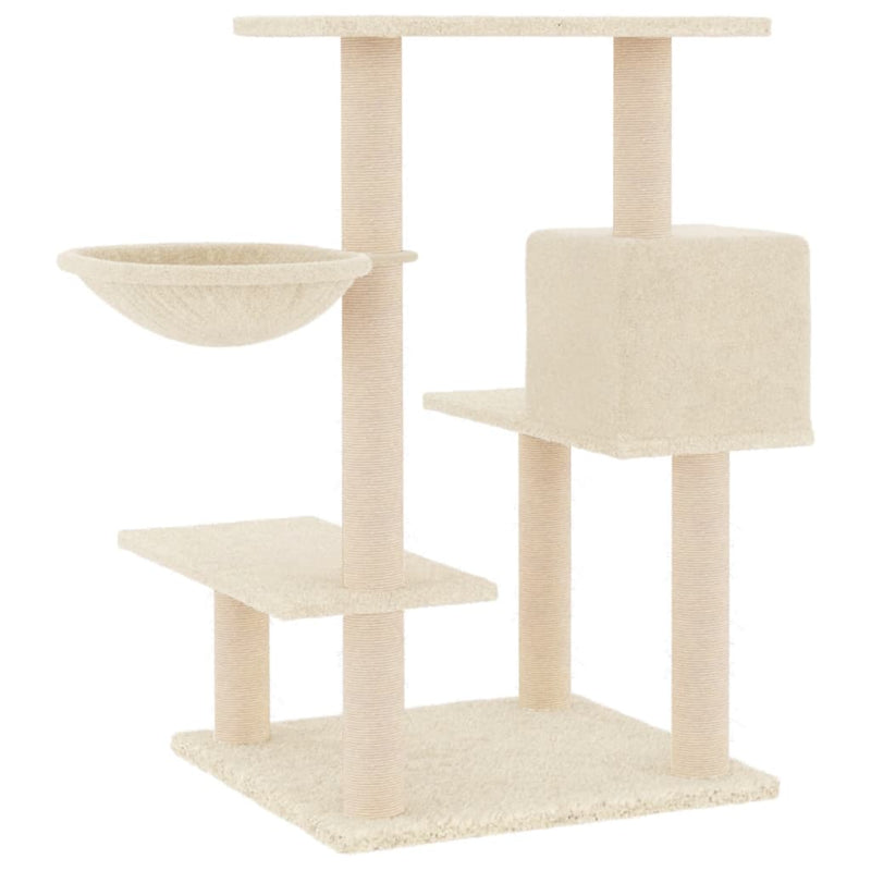 vidaXL krémszínű macskabútor szizál kaparófákkal 82,5 cm