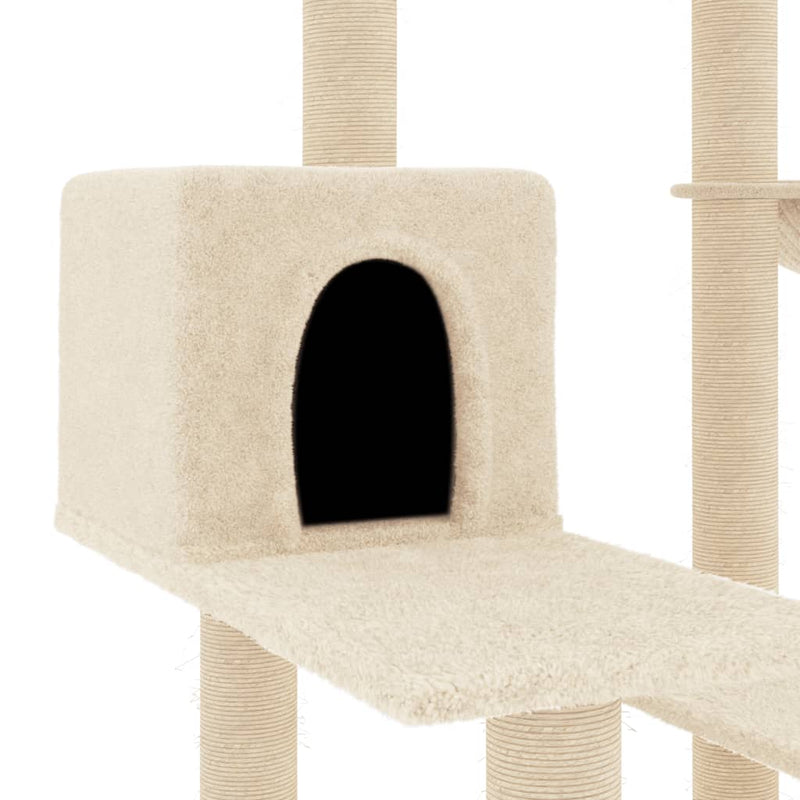 vidaXL krémszínű macskabútor szizál kaparófákkal 82,5 cm