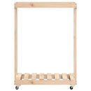 vidaXL tömör fenyőfa rönktároló kerekekkel 76,5 x 40 x 108 cm
