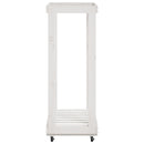 vidaXL fehér tömör fenyőfa rönktároló kerekekkel 76,5 x 40 x 108 cm