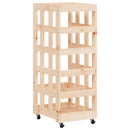 vidaXL fehér tömör fenyőfa rönktároló kerekekkel 40x49x110 cm