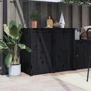 vidaXL 2 db fekete tömör fenyőfa MEPPEL kültéri konyhaszekrény ajtó 50x9x82cm