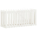 vidaXL fehér tömör fenyőfa kerti magaságyás kerítéssel 150x50x70 cm