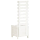 vidaXL fehér tömör fenyő kerti növénytartó állvánnyal 39x39,5x114 cm