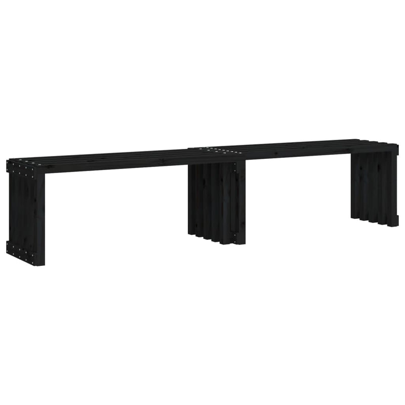 vidaXL fekete tömör fenyőfa kerti pad 212,5 x 40,5 x 45 cm