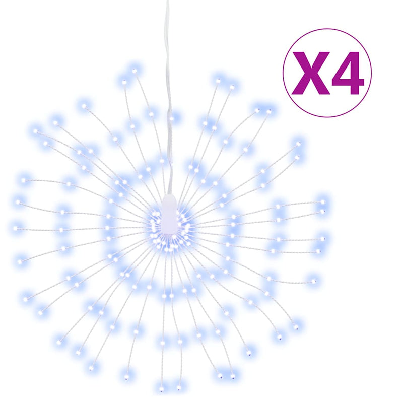 vidaXL 4 db karácsonyi hideg fehér csillagfény 140 db LED 17 cm