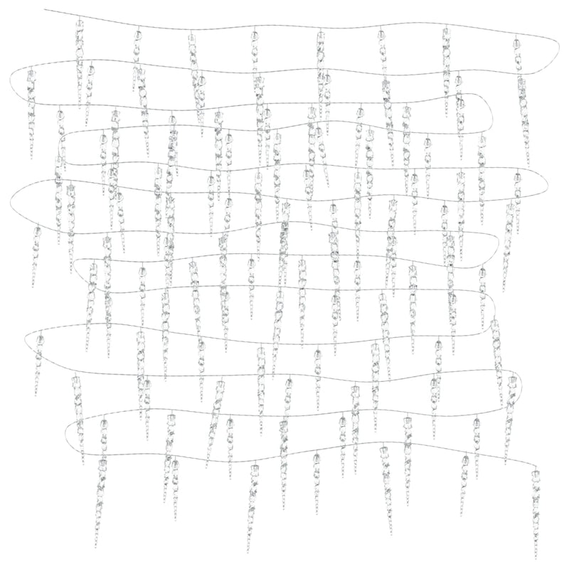 vidaXL meleg fehér akril PVC karácsonyi jégcsaplámpa 200 LED-del 20 m