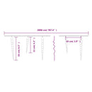 vidaXL meleg fehér akril PVC karácsonyi jégcsaplámpa 200 LED-del 20 m