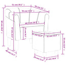 vidaXL kék szövet kagylófotel lábzsámollyal