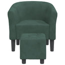 vidaXL sötétzöld bársony kagylófotel lábzsámollyal