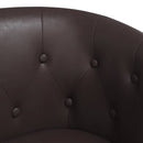 vidaXL barna műbőr kagylófotel lábtartóval