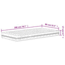 vidaXL fehér H2/H3 keménységű habmatrac 80x200 cm