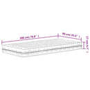 vidaXL fehér H2/H3 keménységű habmatrac 90 x 200 cm