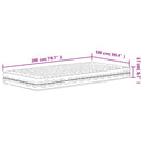 vidaXL fehér H2/H3 keménységű habmatrac 100 x 200 cm