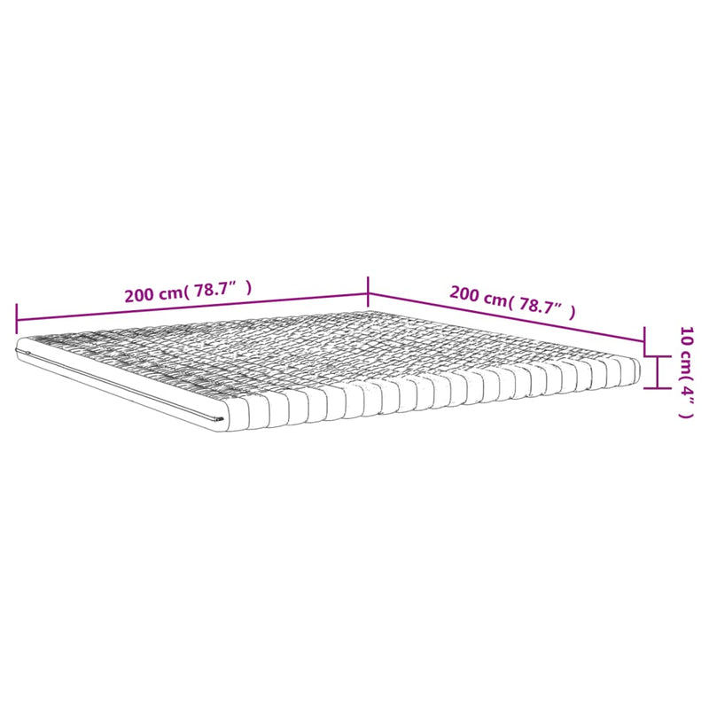 vidaXL fehér 7 zónás 20 ILD keménységű habmatrac 200 x 200 cm