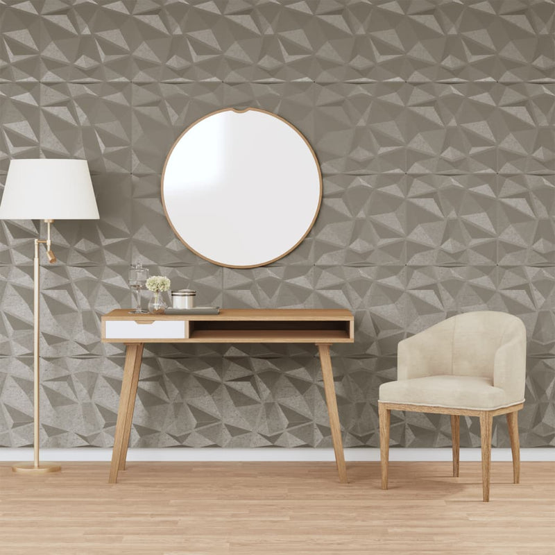 vidaXL 24 db betonszürke XPS gyémántmintás fali panel 50 x 50 cm 6 m²