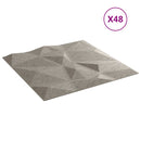 vidaXL 48 db betonszürke XPS gyémántmintás fali panel 50 x 50 cm 12 m²