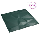 vidaXL 24 db zöld XPS gyémántmintás fali panel 50 x 50 cm 6 m²