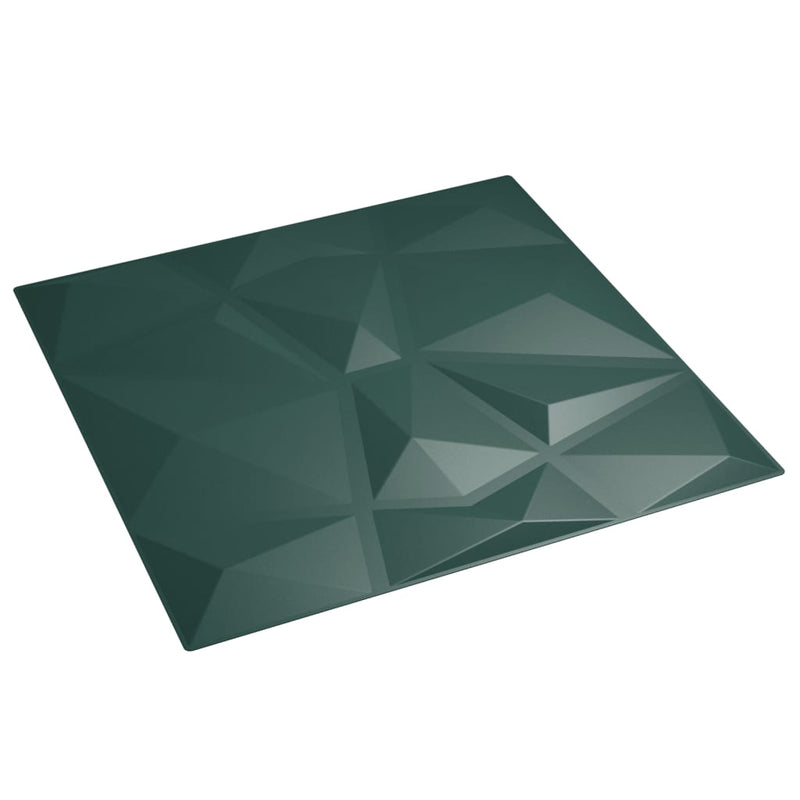 vidaXL 24 db zöld XPS gyémántmintás fali panel 50 x 50 cm 6 m²