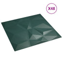vidaXL 48 db zöld XPS gyémántmintás fali panel 50 x 50 cm 12 m²