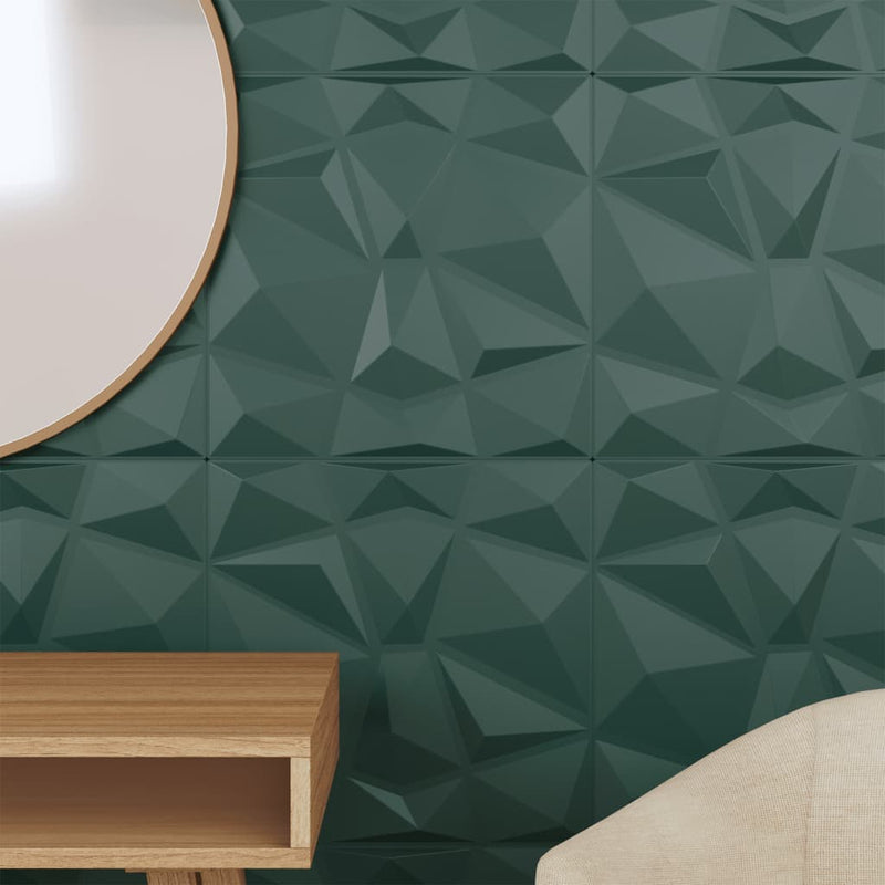 vidaXL 48 db zöld XPS gyémántmintás fali panel 50 x 50 cm 12 m²