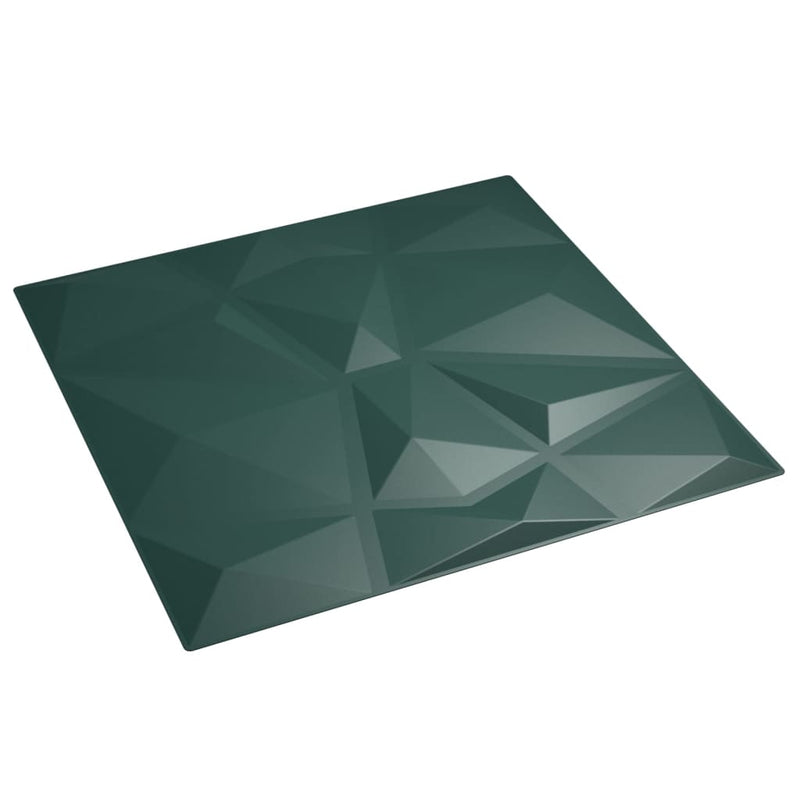 vidaXL 48 db zöld XPS gyémántmintás fali panel 50 x 50 cm 12 m²