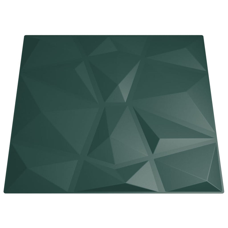 vidaXL 48 db zöld XPS gyémántmintás fali panel 50 x 50 cm 12 m²