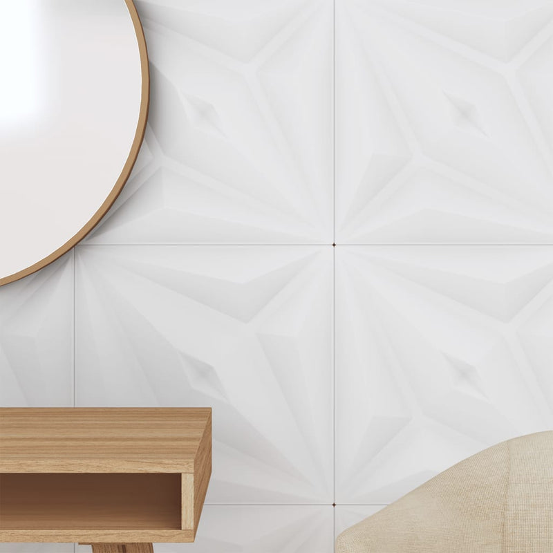 vidaXL 48 db fehér XPS csillagmintás fali panel 50 x 50 cm 12 m²