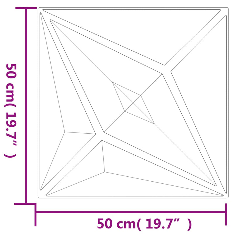 vidaXL 48 db fehér XPS csillagmintás fali panel 50 x 50 cm 12 m²