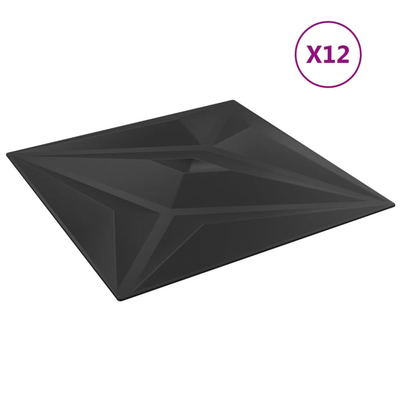 vidaXL 12 db fekete XPS csillagmintás fali panel 50 x 50 cm 3 m²