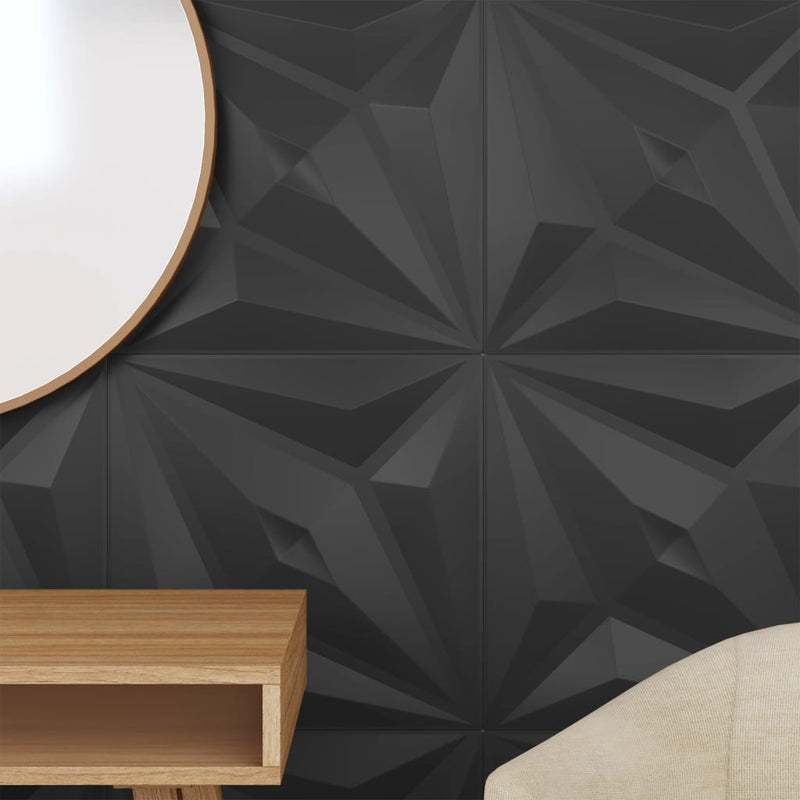 vidaXL 12 db fekete XPS csillagmintás fali panel 50 x 50 cm 3 m²