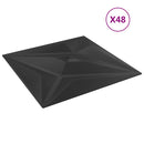 vidaXL 48 db fekete XPS csillagmintás fali panel 50 x 50 cm 12 m²