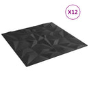 vidaXL 12 db fekete XPS ametisztmintás fali panel 50 x 50 cm 3 m²