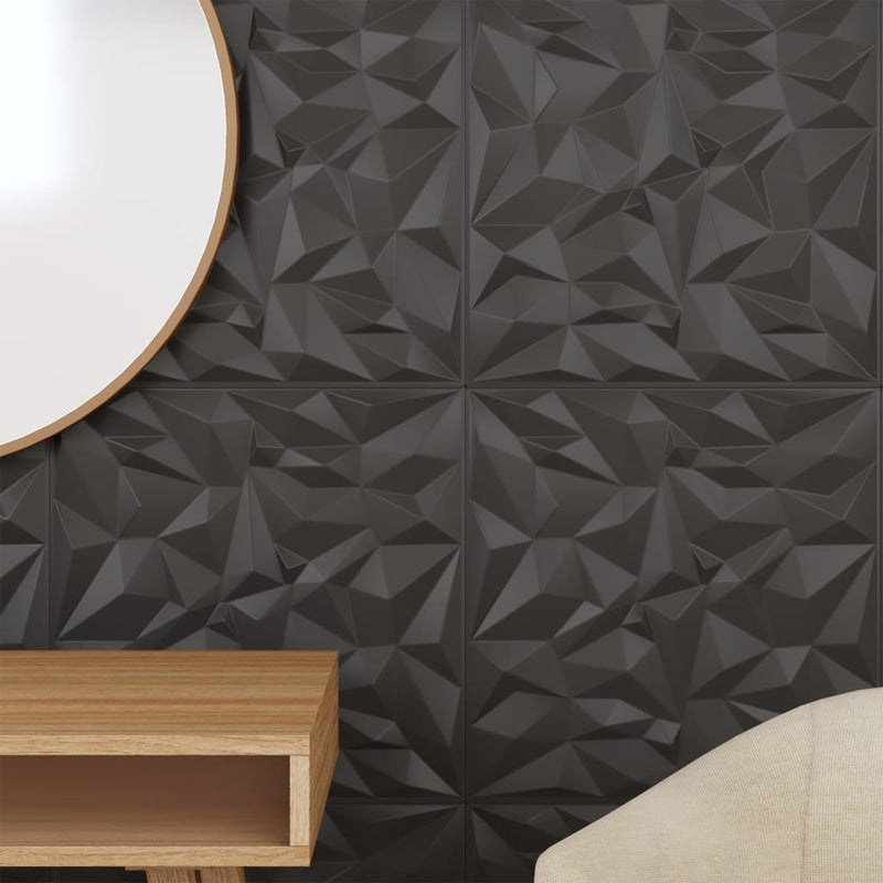 vidaXL 12 db fekete XPS ametisztmintás fali panel 50 x 50 cm 3 m²