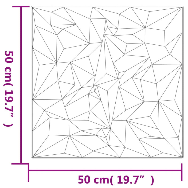 vidaXL 48 db fekete XPS ametisztmintás fali panel 50 x 50 cm 12 m²