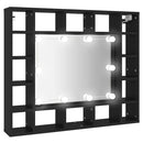 vidaXL fekete LED-es tükrös szekrény 91x15x76,5 cm