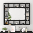 vidaXL fekete LED-es tükrös szekrény 91x15x76,5 cm