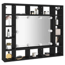 vidaXL fekete LED-es tükrös szekrény 91x15x76,5 cm