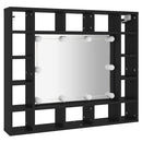 vidaXL fekete LED-es tükrös szekrény 91x15x76,5 cm