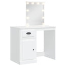vidaXL fehér fésülködőasztal LED-lámpákkal 90x42x132,5 cm