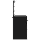 vidaXL fekete fésülködőasztal LED-lámpákkal 130 x 50 x 132,5 cm