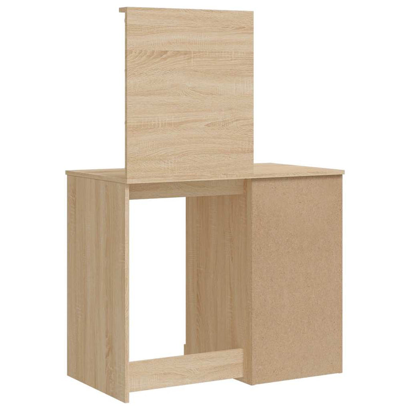 vidaXL sonoma tölgy színű fésülködőasztal LED-lámpákkal 90x42x132,5 cm