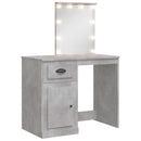 vidaXL betonszürke fésülködőasztal LED-lámpákkal 90x42x132,5 cm