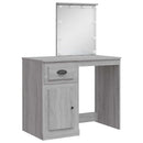 vidaXL szürke sonoma fésülködőasztal LED-lámpákkal 90x42x132,5 cm