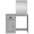 vidaXL szürke sonoma fésülködőasztal LED-lámpákkal 90x42x132,5 cm