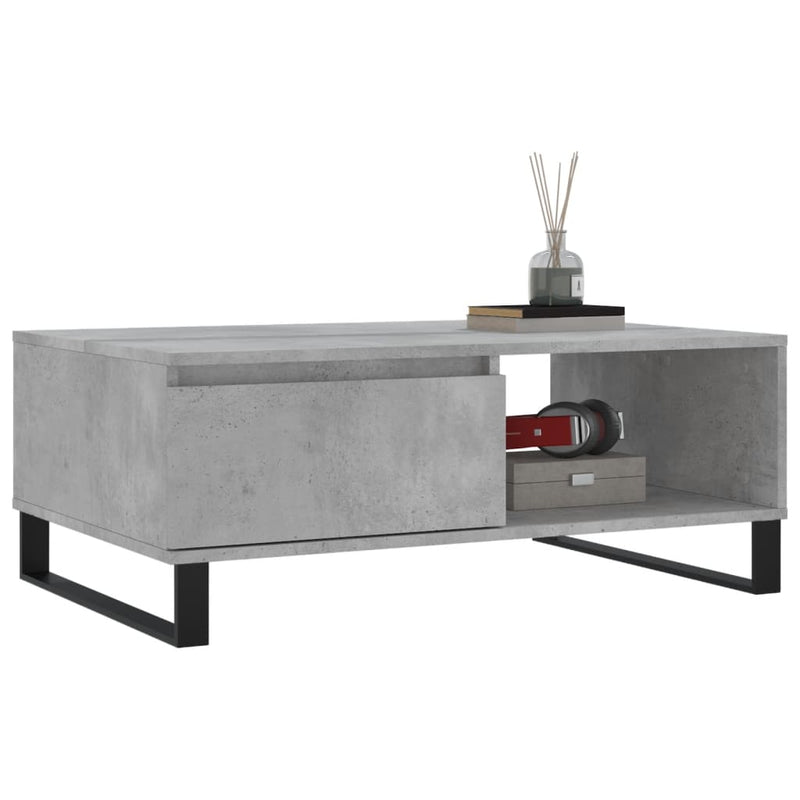 vidaXL betonszürke szerelt fa dohányzóasztal 90 x 60 x 35 cm