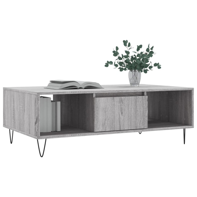 vidaXL szürke sonoma szerelt fa dohányzóasztal 104 x 60 x 35 cm