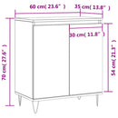 vidaXL betonszürke szerelt fa tálalószekrény 60 x 35 x 70 cm
