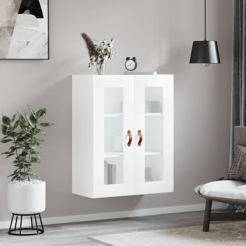 vidaXL magasfényű fehér fali szekrény 69,5 x 34 x 90 cm